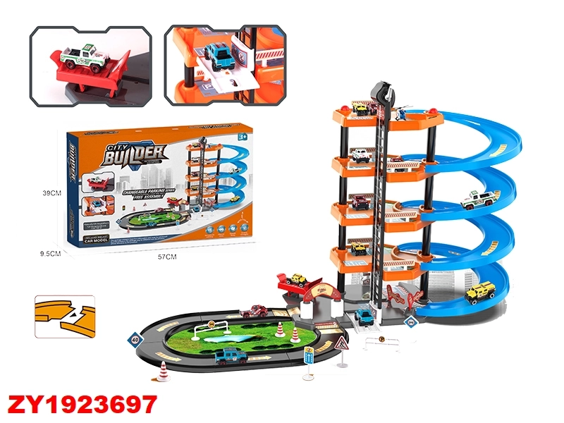 Wholesale 5-Tier Toy Parking Garage Playset with 4 Die-Cast Alloy