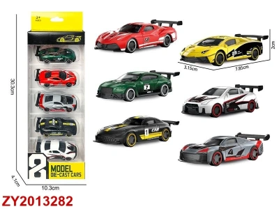 1:64 Sliding Alloy Car 6 pcs