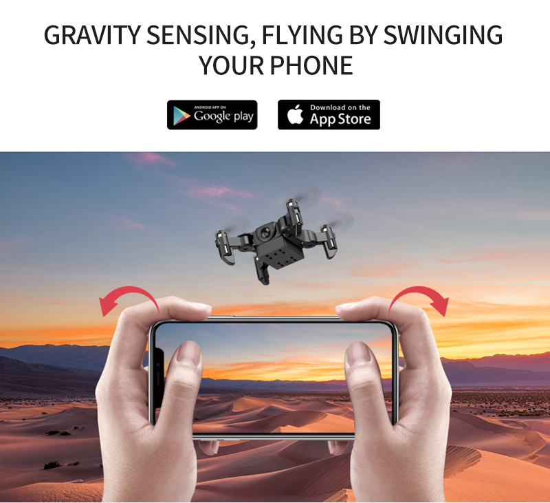 An RC drone hovering in the air