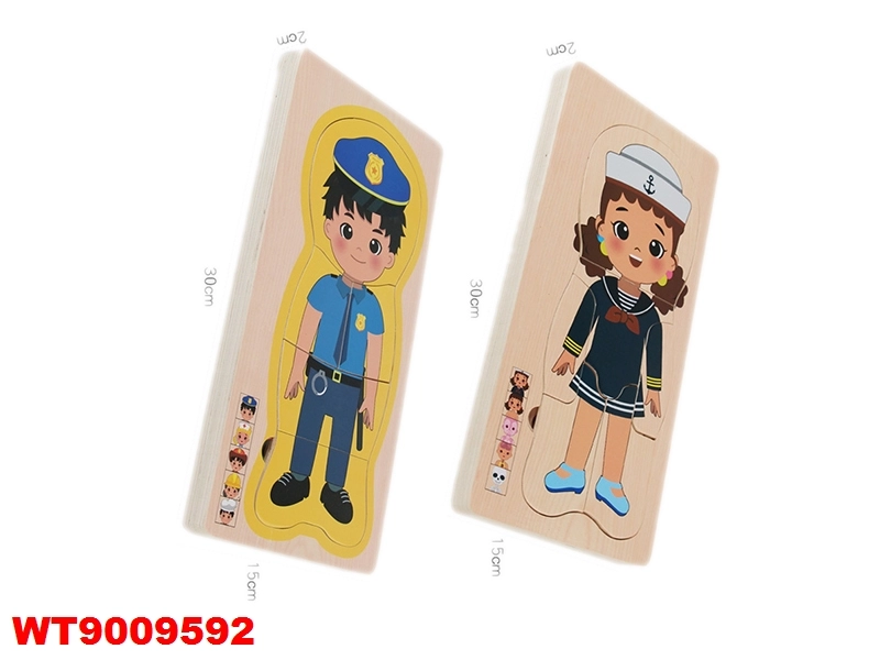 Montessori Toys Wholesale Wooden Multi-Layer Human Body Puzzle (Poplar Plywood)