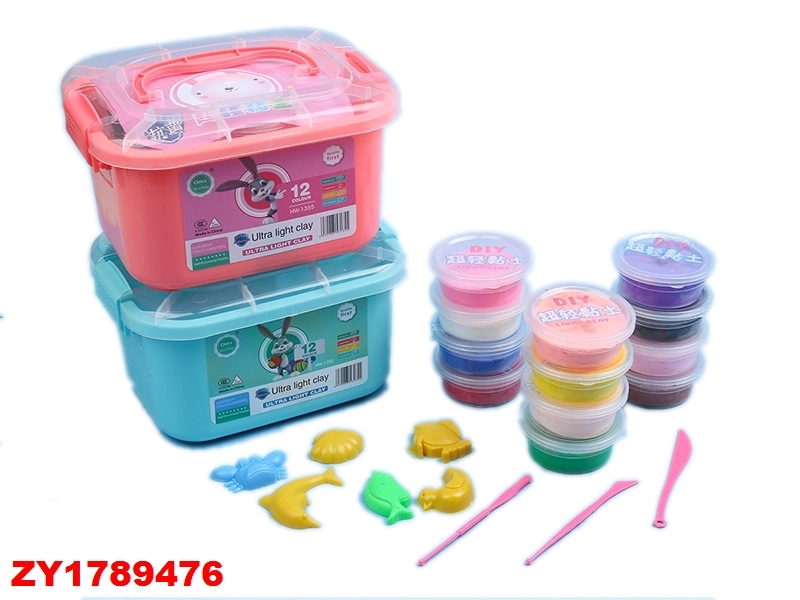 ZY1789476 – 12-Color Light Clay Set in Storage Bucket